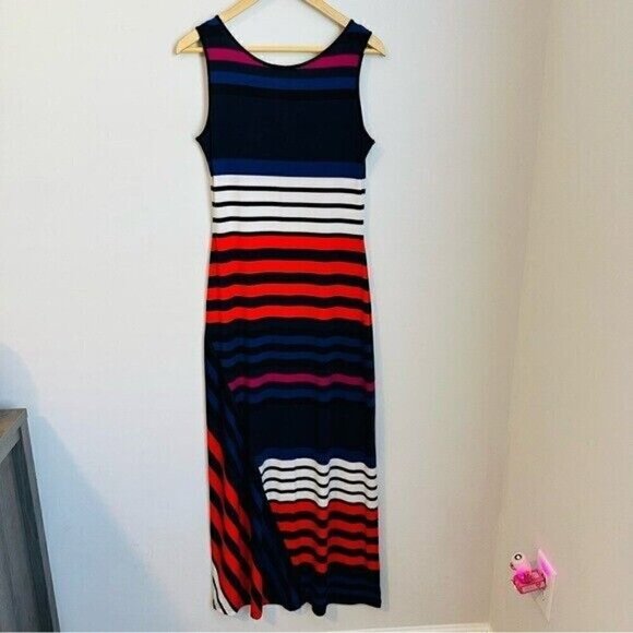 Calvin Klein Striped Maxi Dress Size 4 - Picture 3 of 8